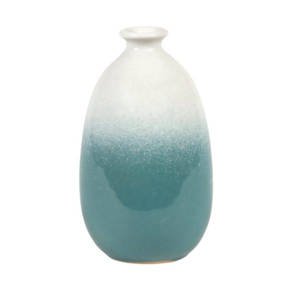 Sass and Belle Dip Glazed Ombré Turquoise Vase